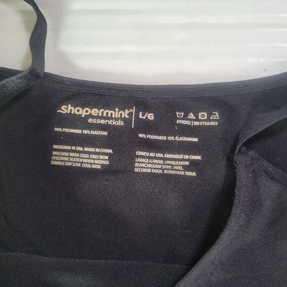 Shapermint Black All Day Every Day Scoop Neck Mid Thigh Bodysuit #62008 Size L - Picture 2 of 3